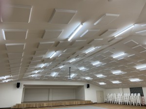 Plano bevel tiles, white, Church Hall Sydney 